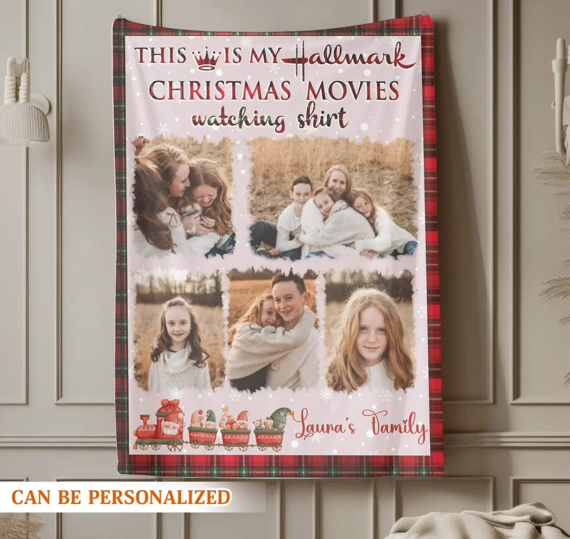 This Is My Hallmark Christmas Movies Watching Shirt - Personalized Family Photo Custom Blanket
