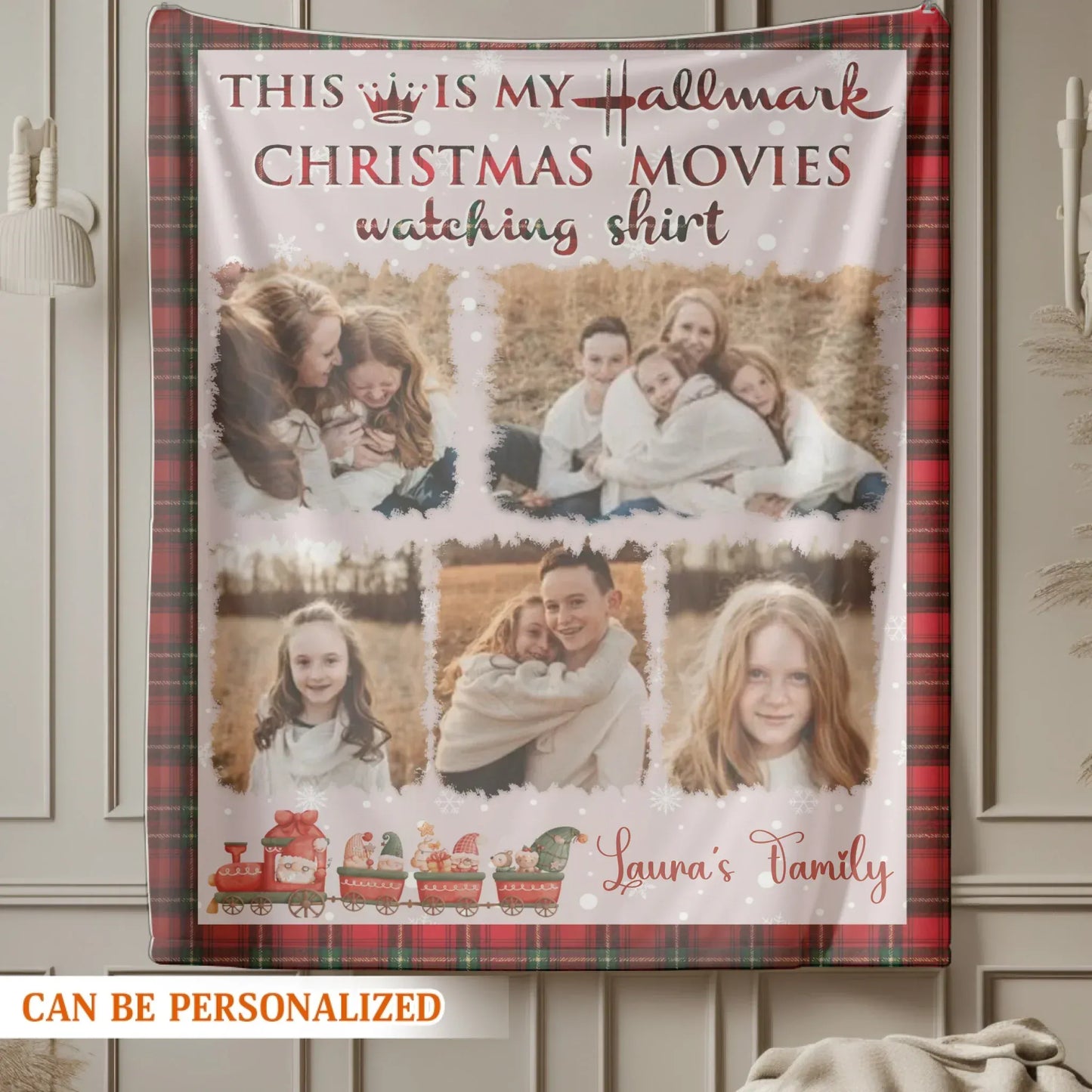 This Is My Hallmark Christmas Movies Watching Shirt - Personalized Family Photo Custom Blanket