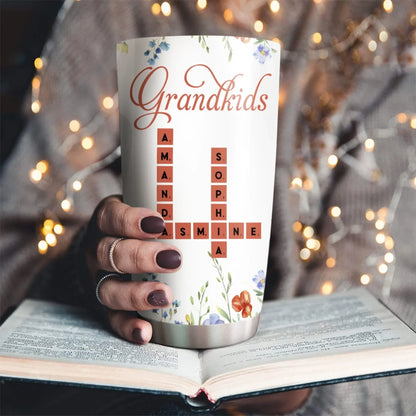 Personalized Tumblers Crossword Grandkids Name - Personalized Custom Printed Tumbler