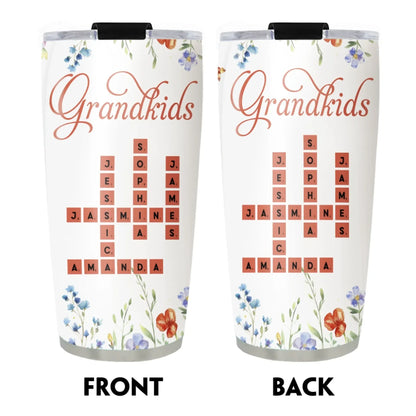 Personalized Tumblers Crossword Grandkids Name - Personalized Custom Printed Tumbler