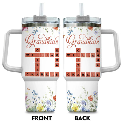 Personalized Tumblers Crossword Grandkids Name - Personalized Custom Printed Tumbler
