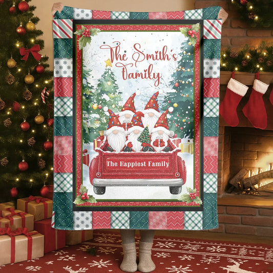 Blanket - Thanh Dang / White / 30x40in / 76x101cm The Christmas Elf Is Coming To Town - Personalized Family Custom Blanket