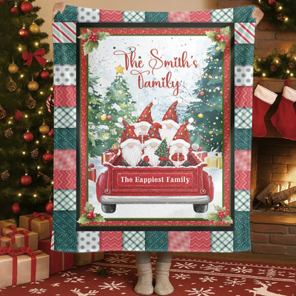 The Christmas Elf Is Coming To Town - Personalized Family Custom Blanket