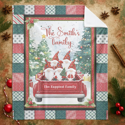 The Christmas Elf Is Coming To Town - Personalized Family Custom Blanket