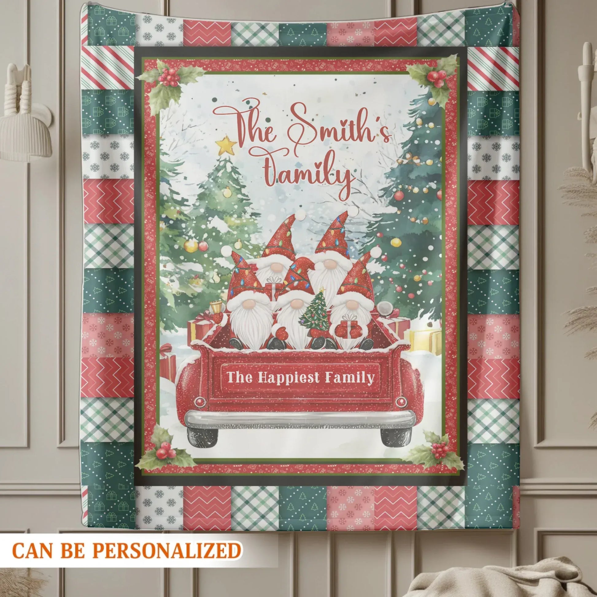 The Christmas Elf Is Coming To Town - Personalized Family Custom Blanket