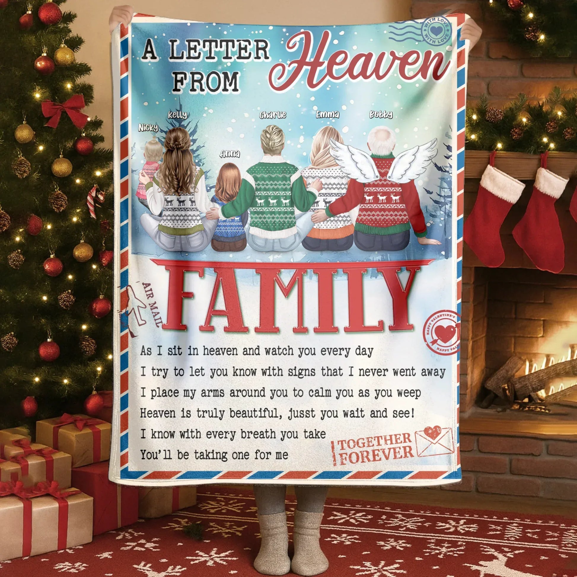 Blanket - Thanh Dang / White / 30x40in / 76x101cm A Letter Form Heaven - Personalized Family Custom Blanket