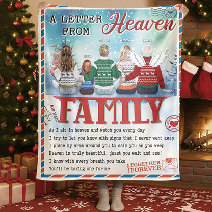 A Letter Form Heaven - Personalized Family Custom Blanket