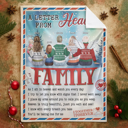 A Letter Form Heaven - Personalized Family Custom Blanket