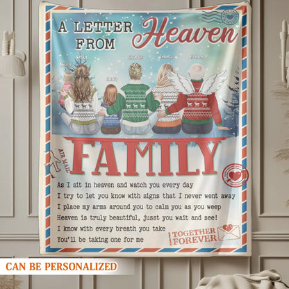 A Letter Form Heaven - Personalized Family Custom Blanket