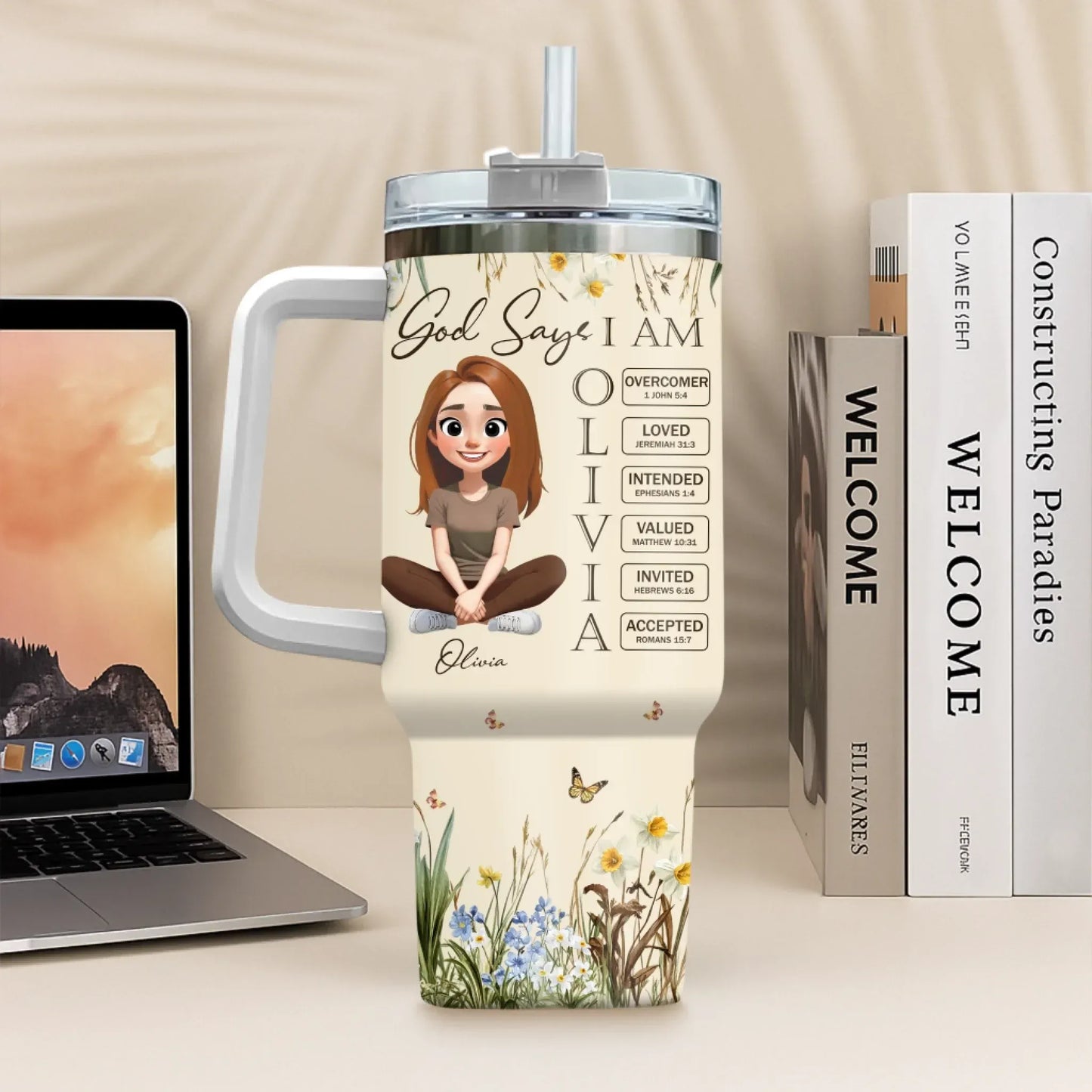 Personalized Tumblers God Says I Am Letter In Bible - Personalized Custom Printed Tumbler