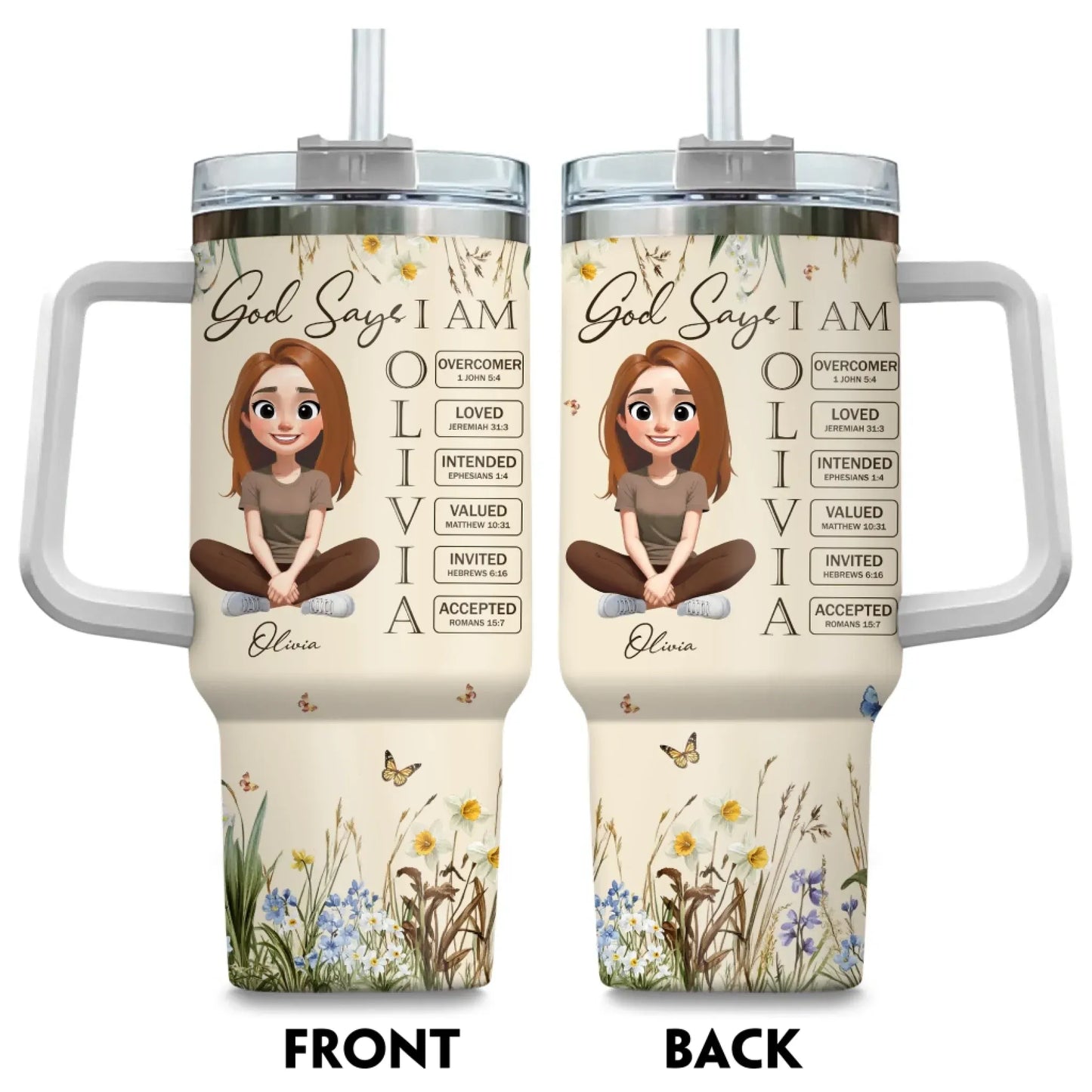 Personalized Tumblers God Says I Am Letter In Bible - Personalized Custom Printed Tumbler