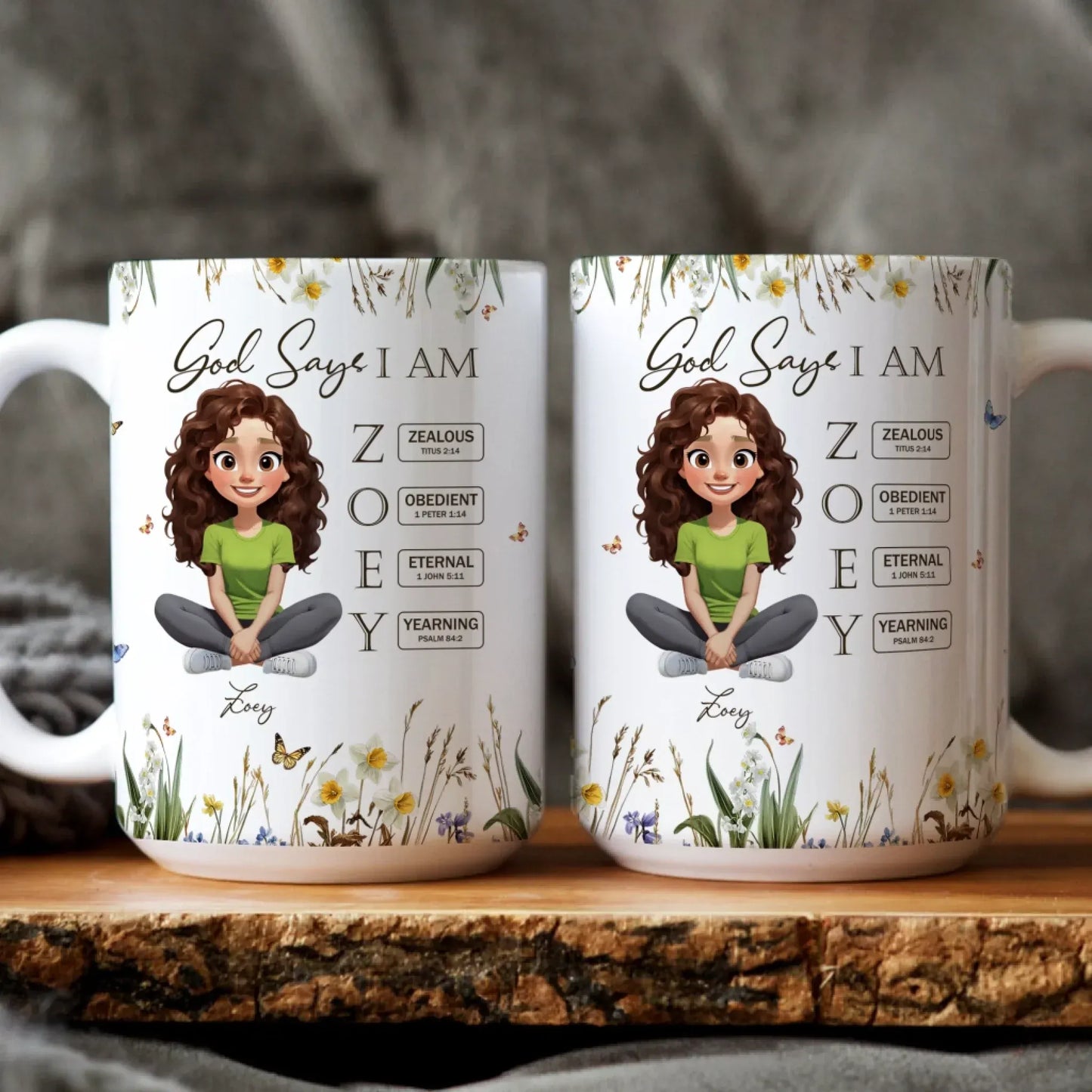 Personalized Mugs God Says I Am Letter In Bible - Personalized Custom Printed Mug