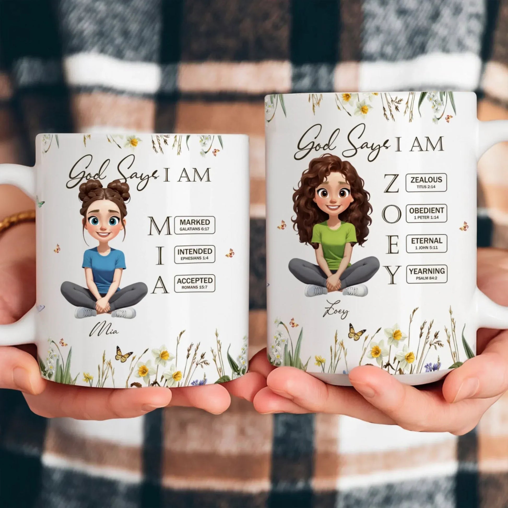 Personalized Mugs God Says I Am Letter In Bible - Personalized Custom Printed Mug