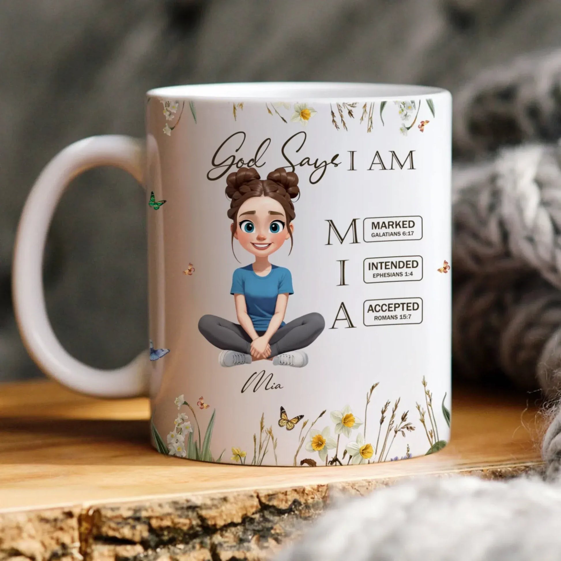 Personalized Mugs God Says I Am Letter In Bible - Personalized Custom Printed Mug