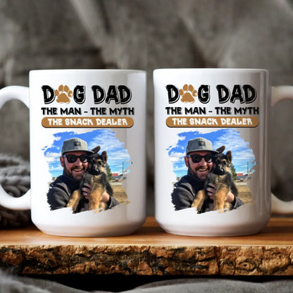Personalized Mugs MUG / WHITE / 15oz Dog Dad The Snack Dealer - Personalized Custom Photo Printed Mug