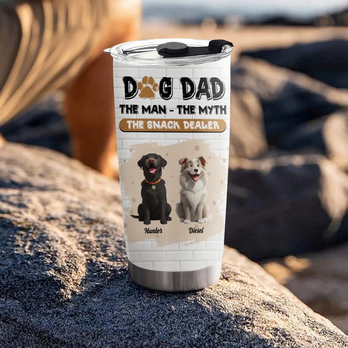 Dog Dad The Snack Dealer - Personalized Custom Printed Tumbler