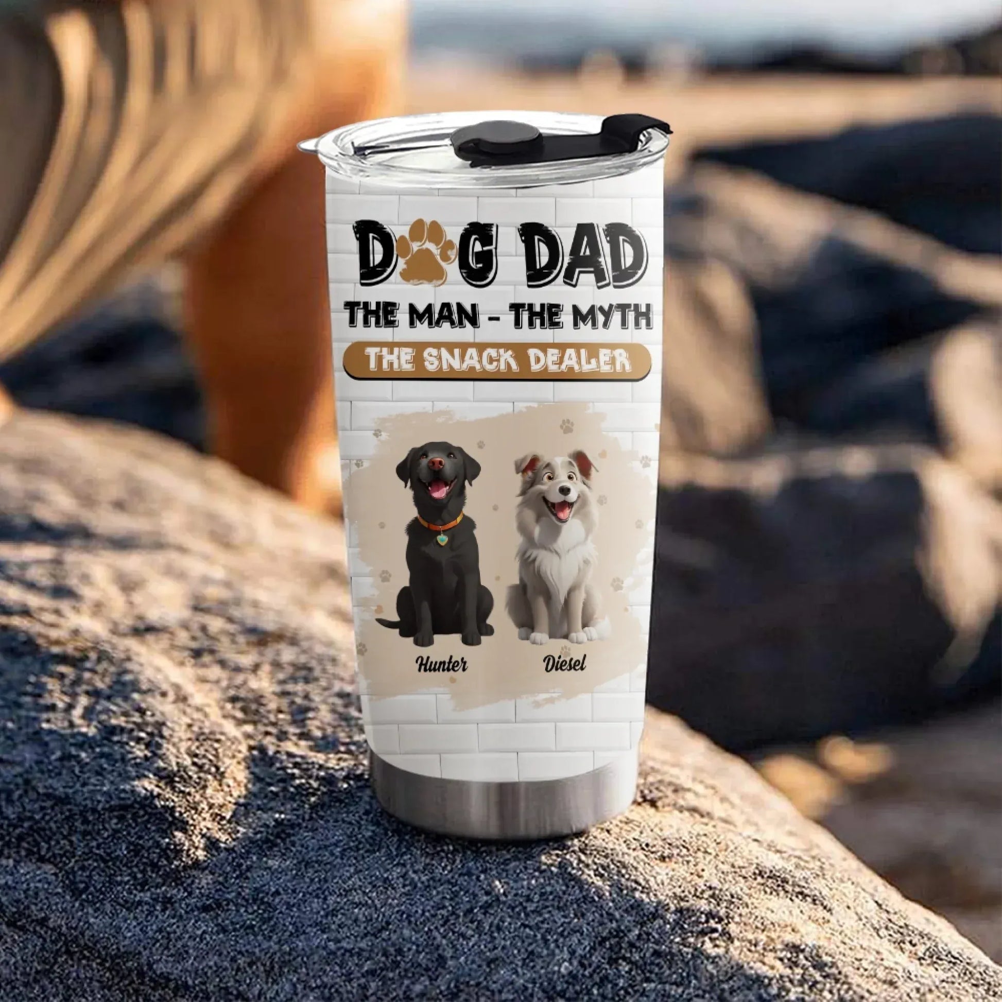 Dog Dad The Snack Dealer - Personalized Custom Printed Tumbler