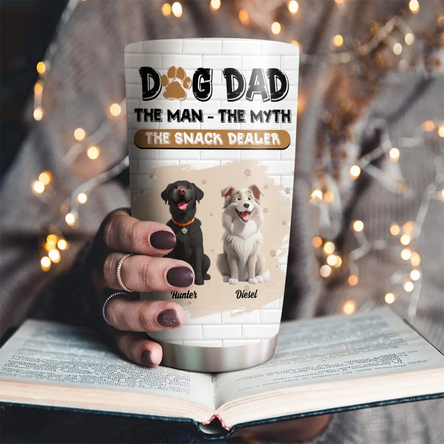 Dog Dad The Snack Dealer - Personalized Custom Printed Tumbler