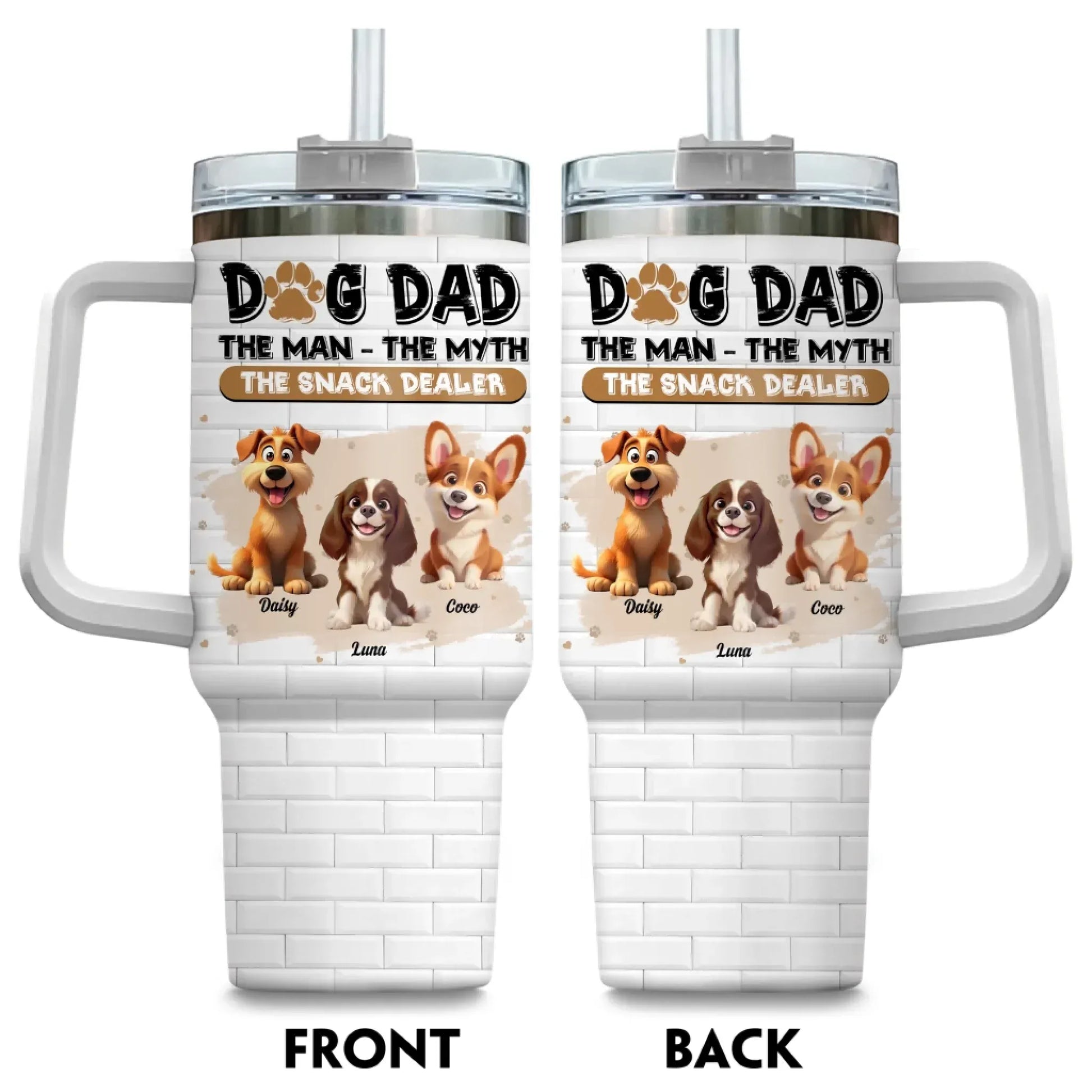 Dog Dad The Snack Dealer - Personalized Custom Printed Tumbler