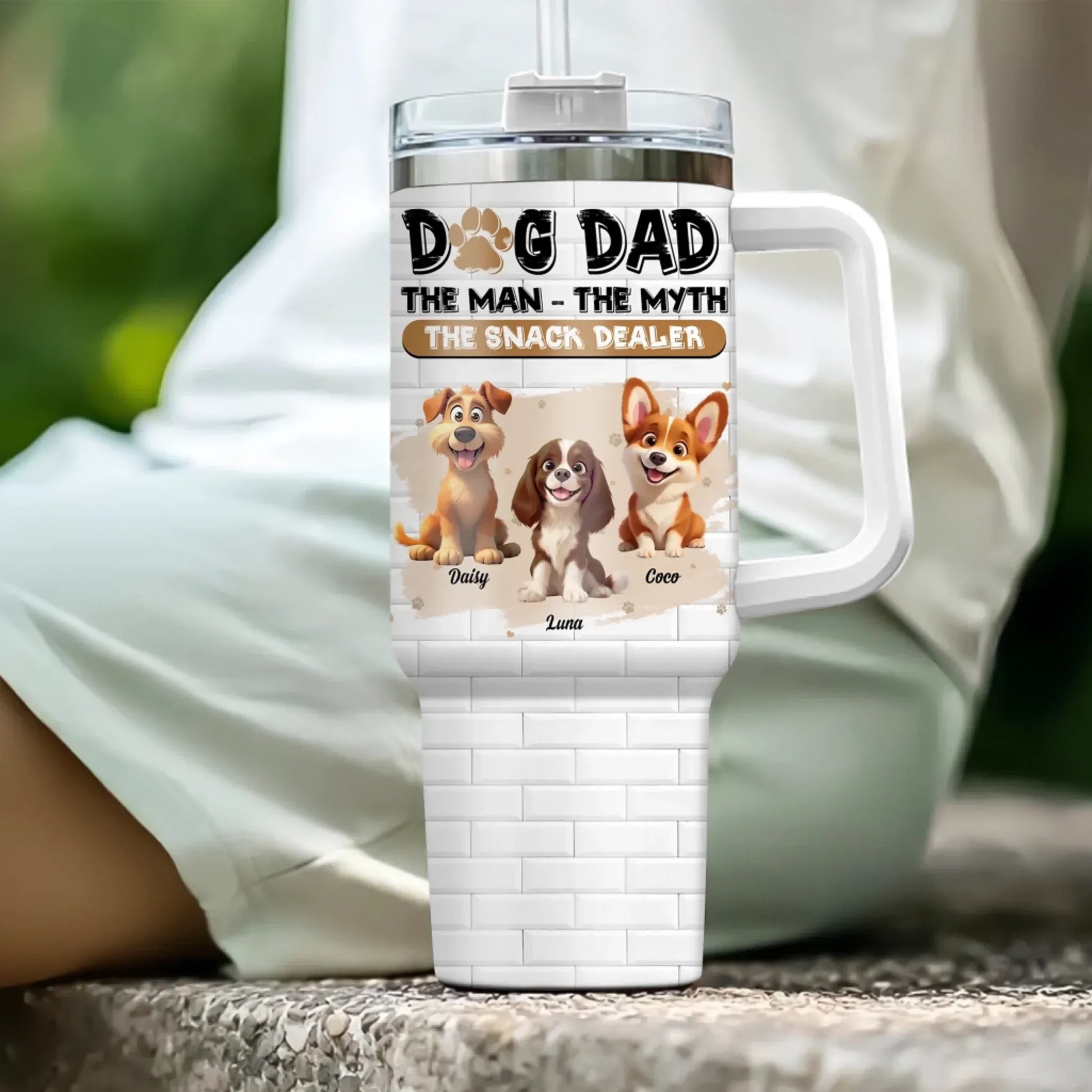 Dog Dad The Snack Dealer - Personalized Custom Printed Tumbler