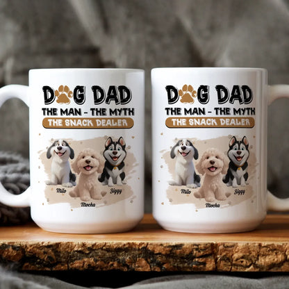 Dog Dad The Snack Dealer - Personalized Custom Printed Mug