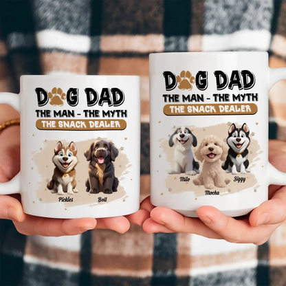 Dog Dad The Snack Dealer - Personalized Custom Printed Mug