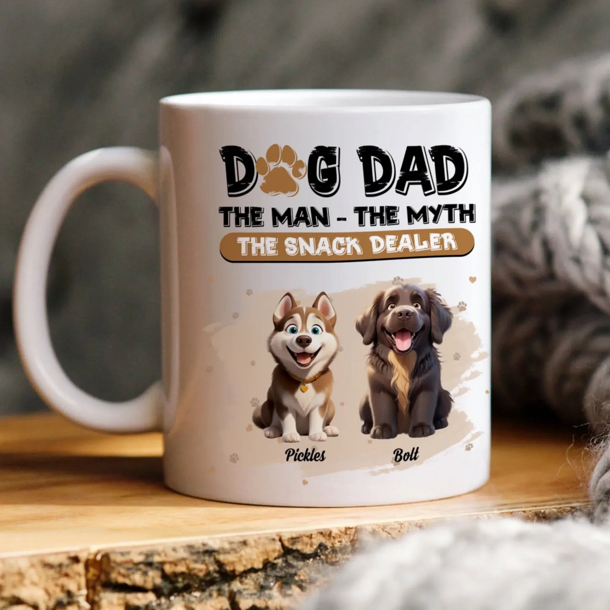 Dog Dad The Snack Dealer - Personalized Custom Printed Mug