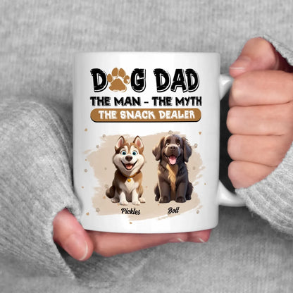 Dog Dad The Snack Dealer - Personalized Custom Printed Mug