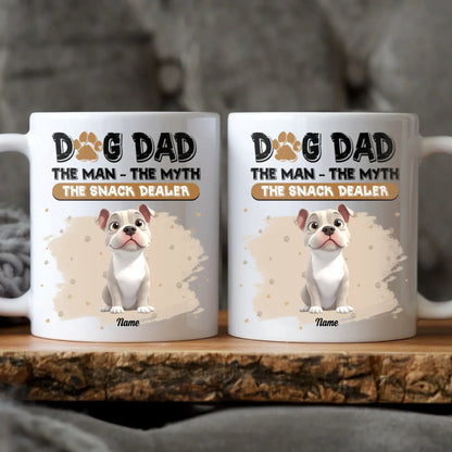 MUG / WHITE / 11oz Dog Dad The Snack Dealer - Personalized Custom Printed Mug