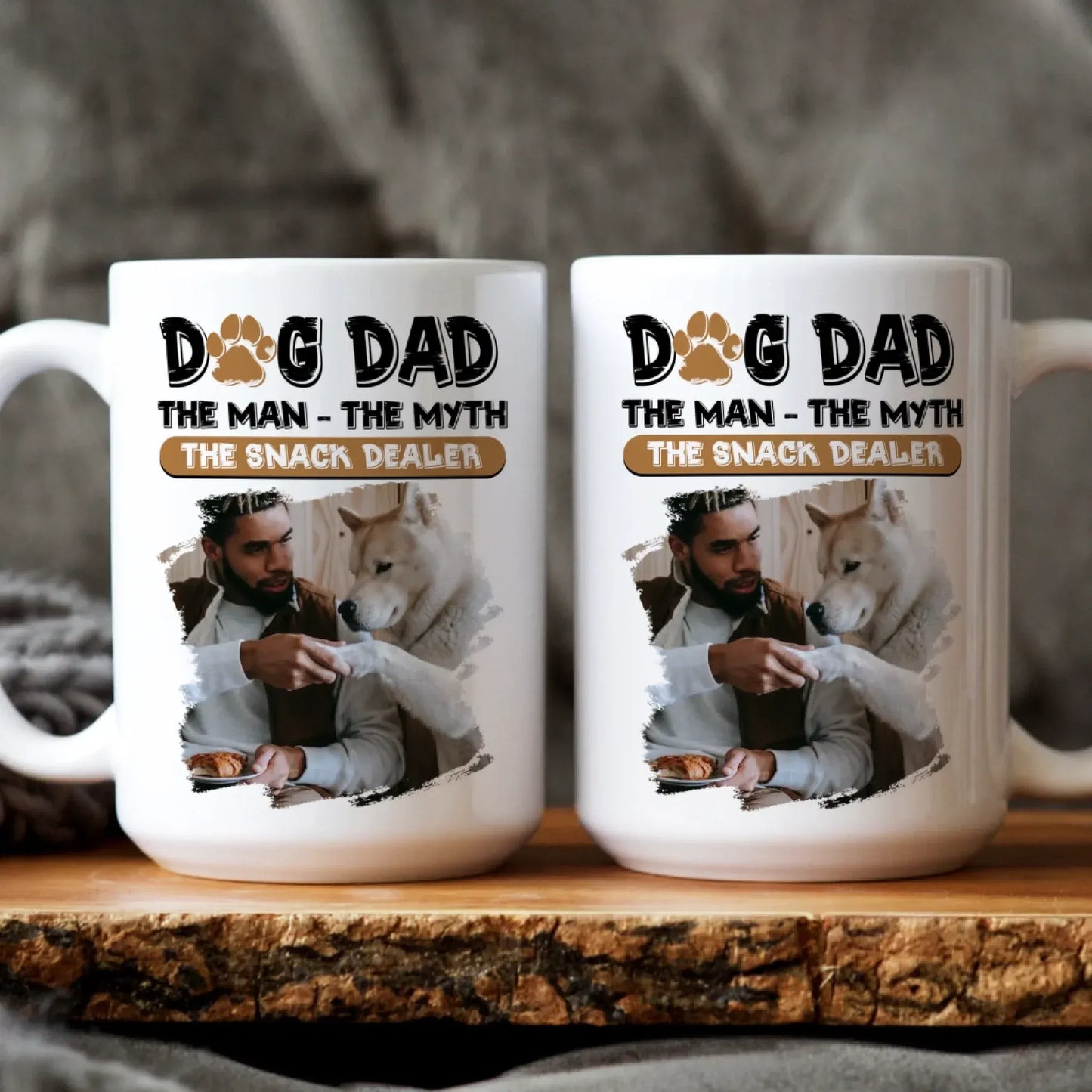 Personalized Mugs Dog Dad The Snack Dealer - Personalized Custom Photo Printed Mug