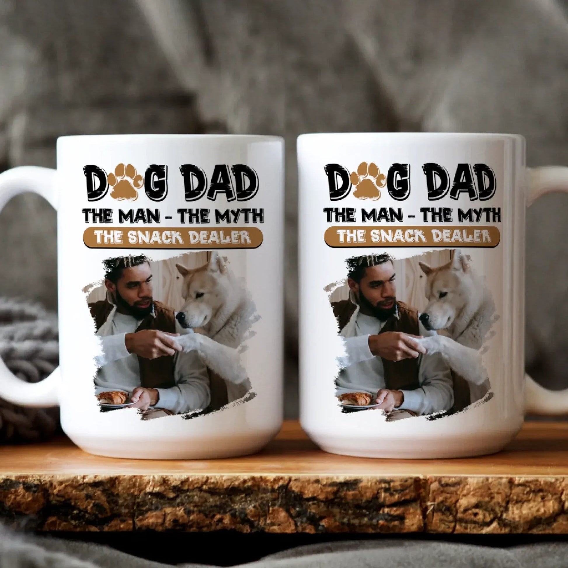 Personalized Mugs Dog Dad The Snack Dealer - Personalized Custom Photo Printed Mug