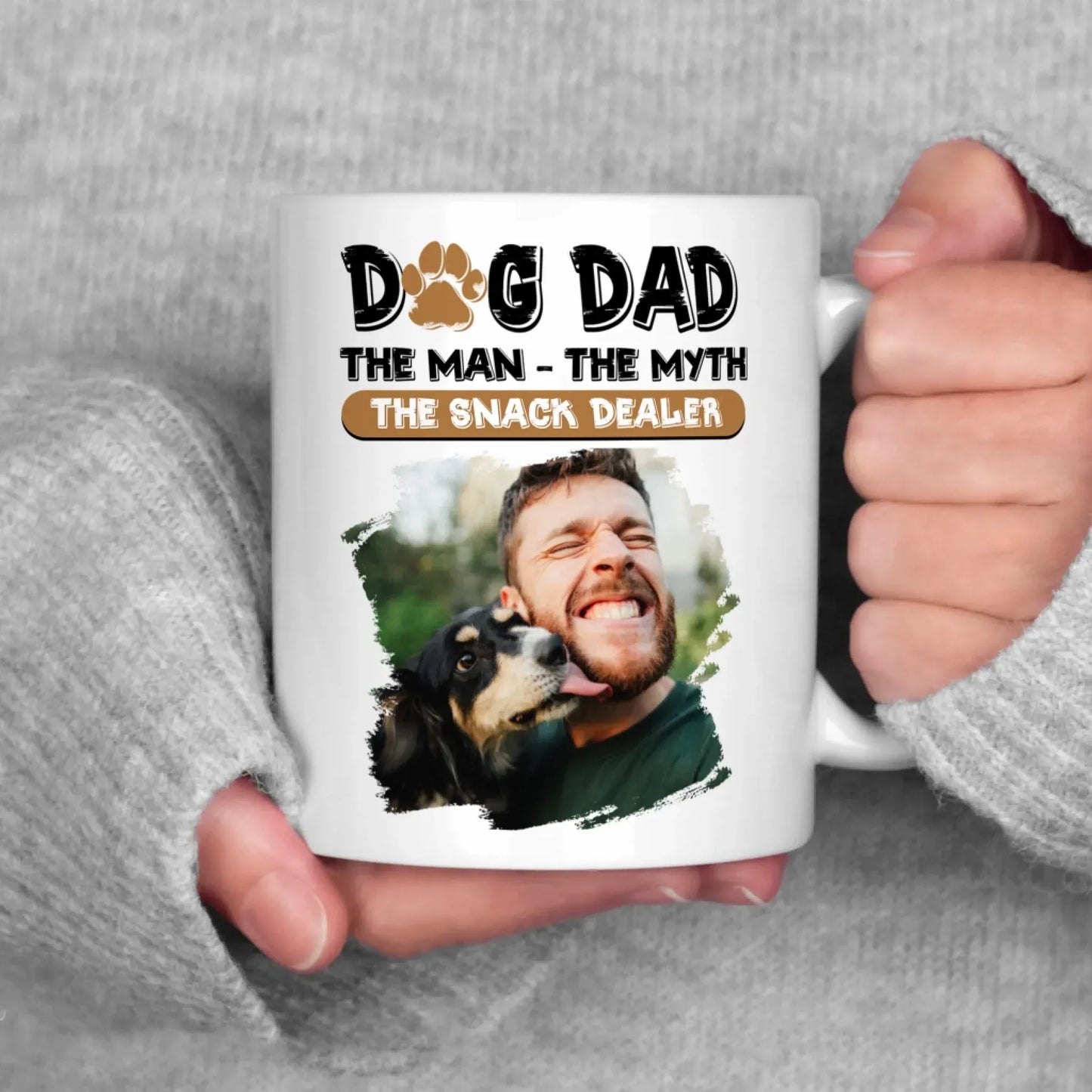 Personalized Mugs Dog Dad The Snack Dealer - Personalized Custom Photo Printed Mug