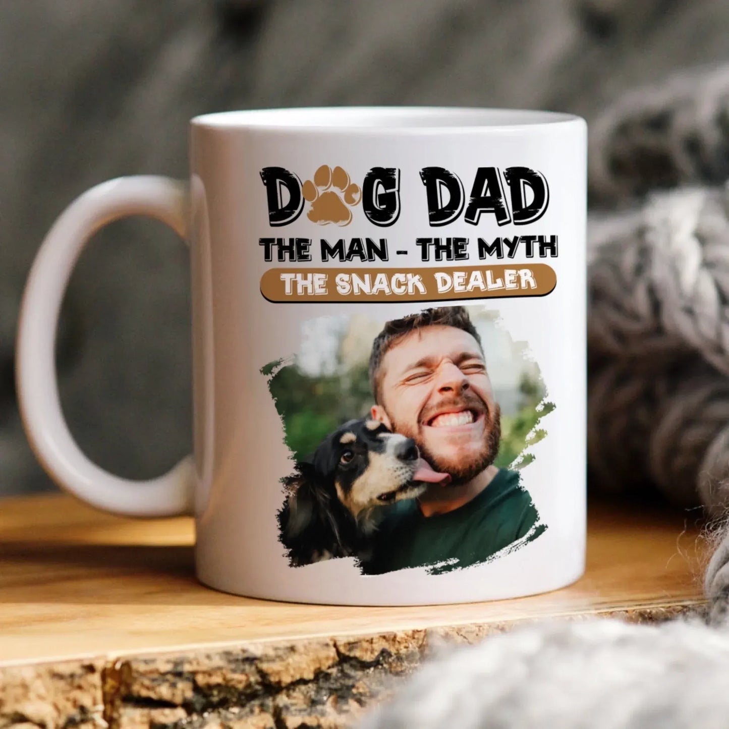 Personalized Mugs Dog Dad The Snack Dealer - Personalized Custom Photo Printed Mug