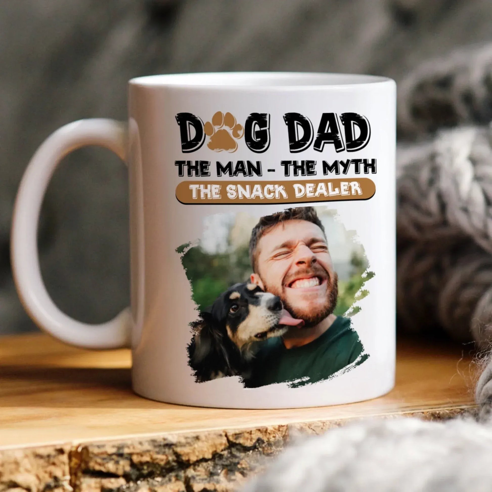 Personalized Mugs Dog Dad The Snack Dealer - Personalized Custom Photo Printed Mug