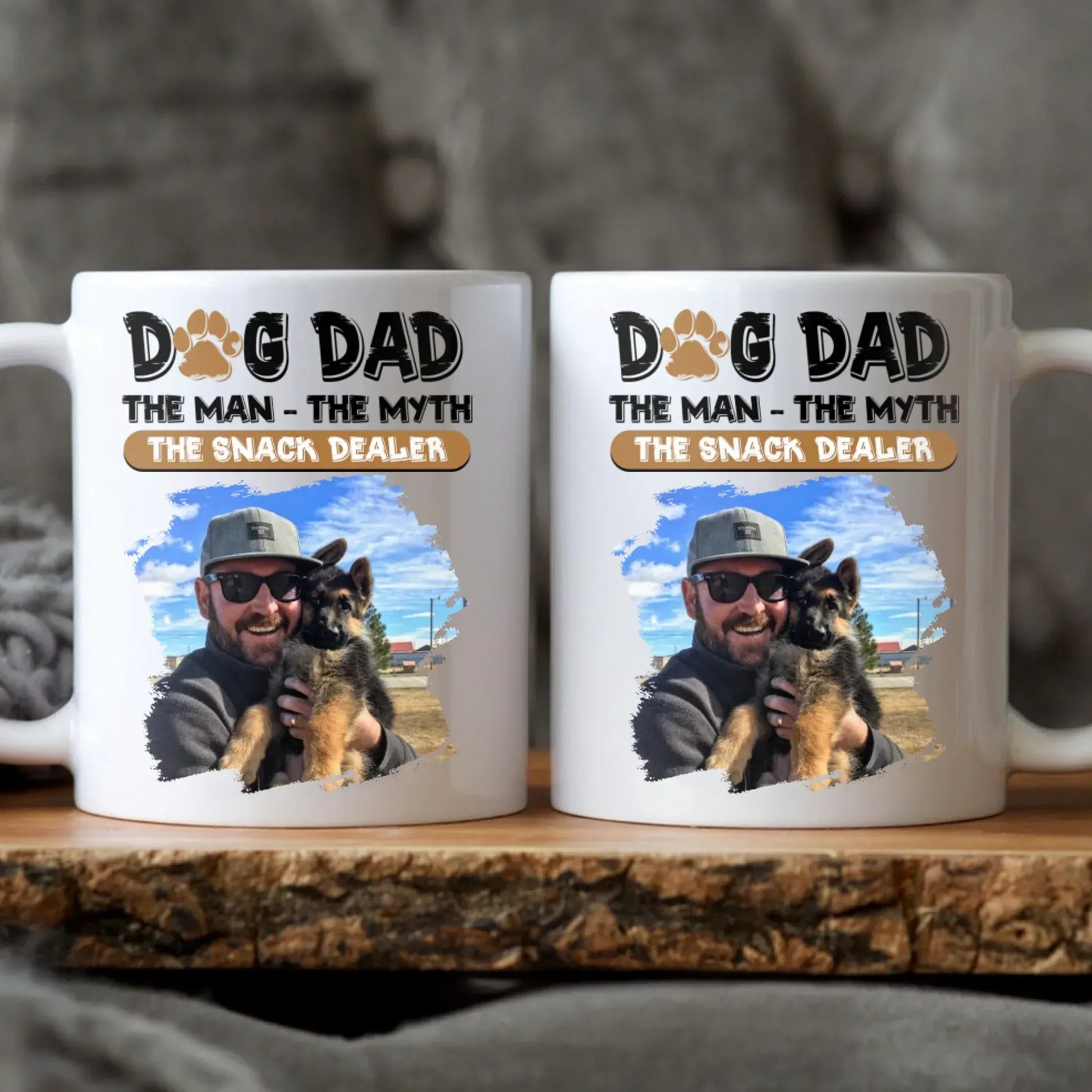 Personalized Mugs MUG / WHITE / 11oz Dog Dad The Snack Dealer - Personalized Custom Photo Printed Mug