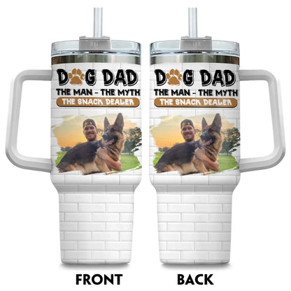 Dog Dad The Snack Dealer - Personalized Custom Photo Printed Tumbler