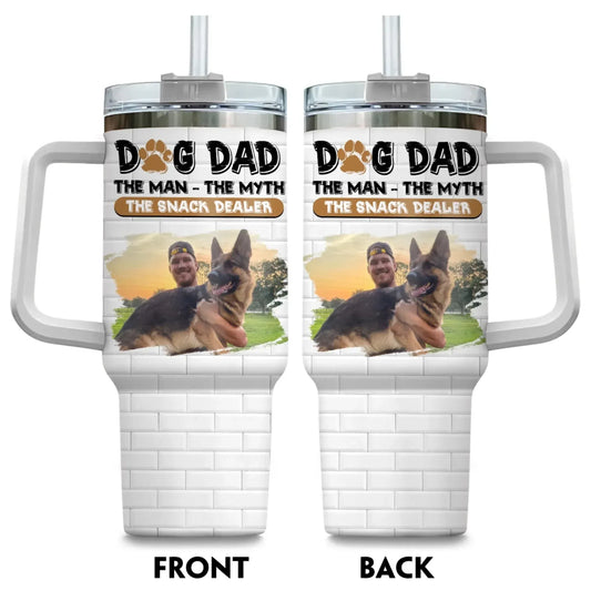 Dog Dad The Snack Dealer - Personalized Custom Photo Printed Tumbler