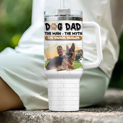 Dog Dad The Snack Dealer - Personalized Custom Photo Printed Tumbler