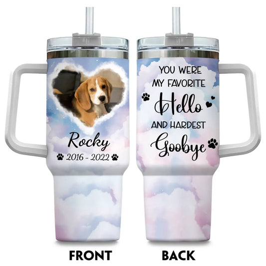No Longer By My Side But Forever in My Heart - Sympathy Gifts For Pet Lover - Personalized Pet Memorial Tumbler