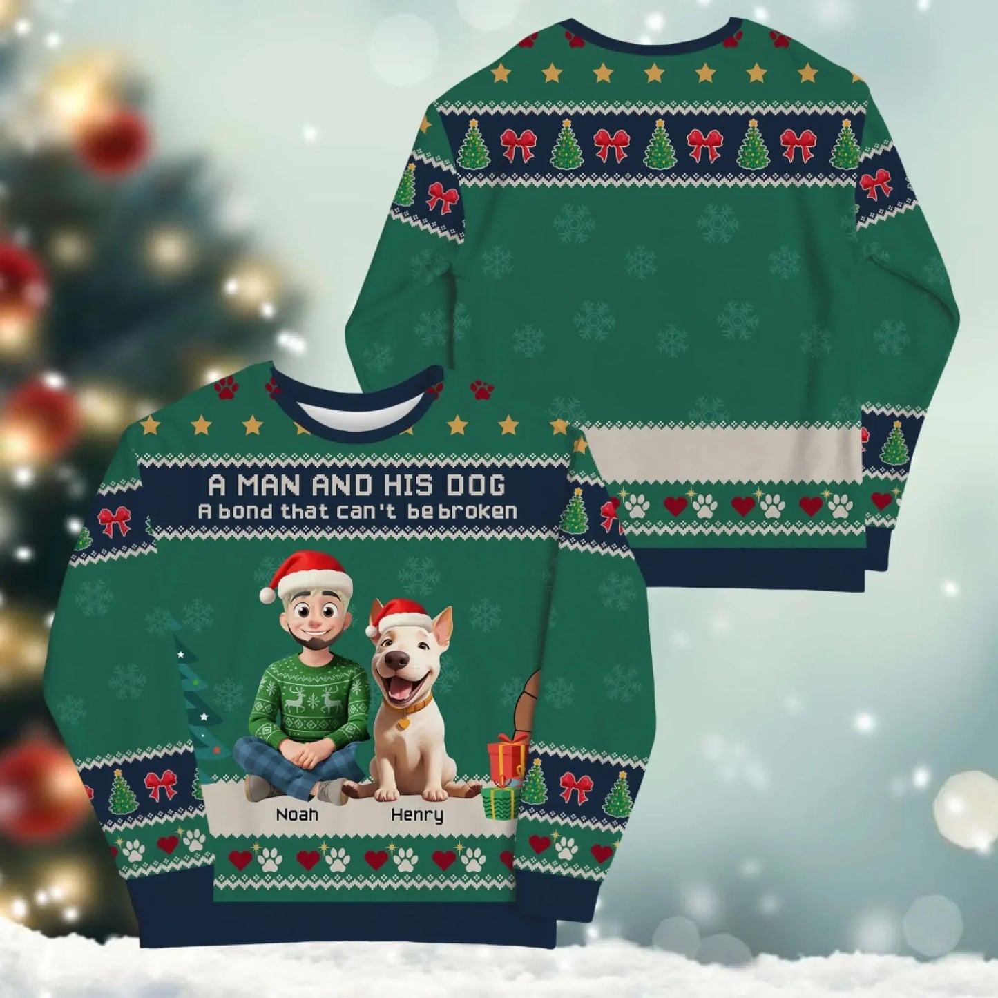 A Man and His Dog, A Bond That Can't Be Broken - Personalized Dog Lovers Custom All-Over-Print Sweatshirt