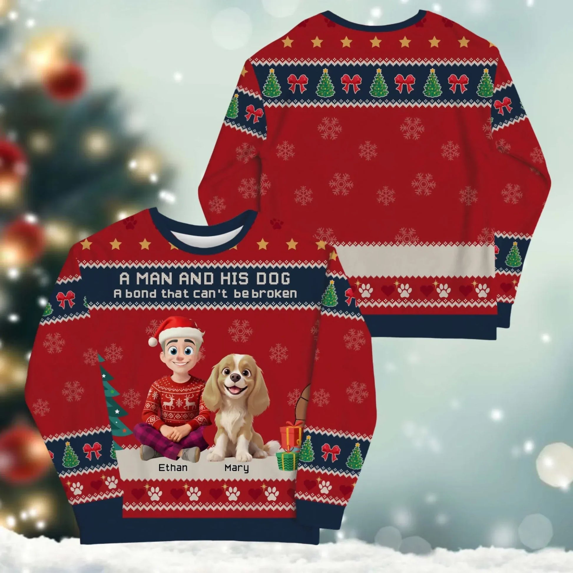 A Man and His Dog, A Bond That Can't Be Broken - Personalized Dog Lovers Custom All-Over-Print Sweatshirt