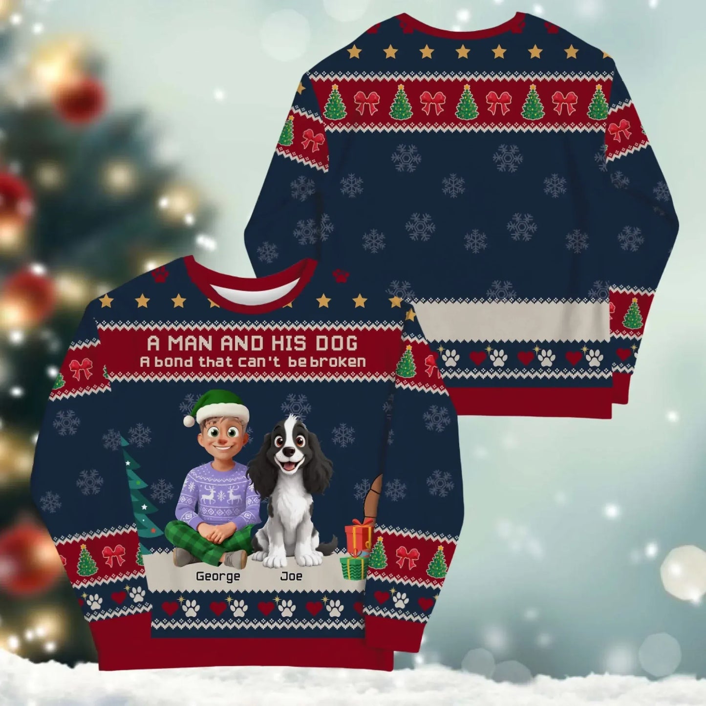 A Man and His Dog, A Bond That Can't Be Broken - Personalized Dog Lovers Custom All-Over-Print Sweatshirt