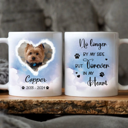 MUG / WHITE / 11oz No Longer By My Side But Forever in My Heart - Sympathy Gifts For Pet Lover - Personalized Pet Memorial Mug