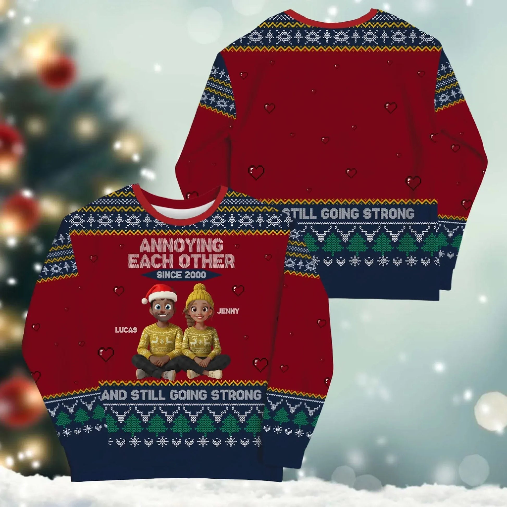 Annoying Each Other And Still Going Strong - Personalized Couple Custom All-Over-Print Sweatshirt