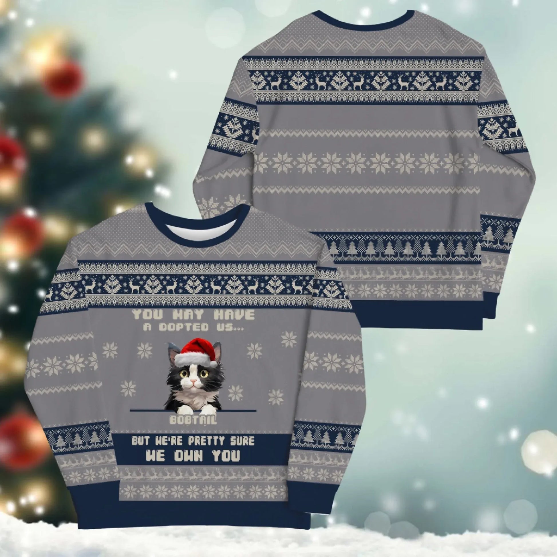 You May Have Adopted Us, But We're Pretty Sure We Own You - Personalized Pet Lovers Custom All-Over-Print Sweatshirt