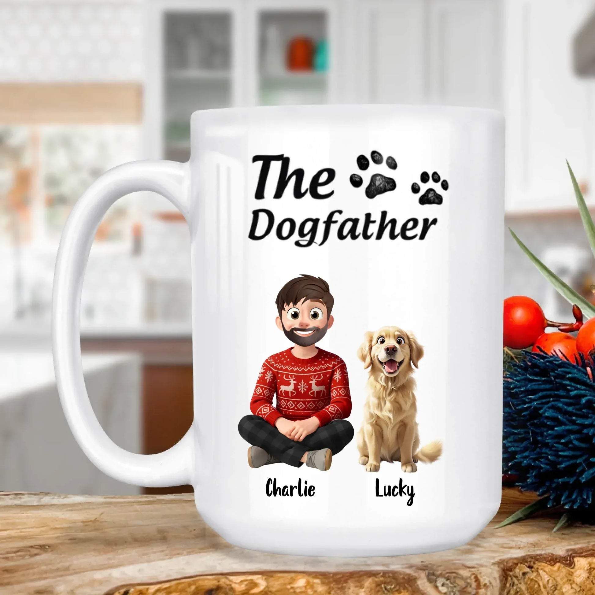 MUG - Thanh Dang / WHITE / 15oz The Dogfather Leave The Sofa, Take The Cookies - Personalized Dog Lovers Custom Ceramic Mug