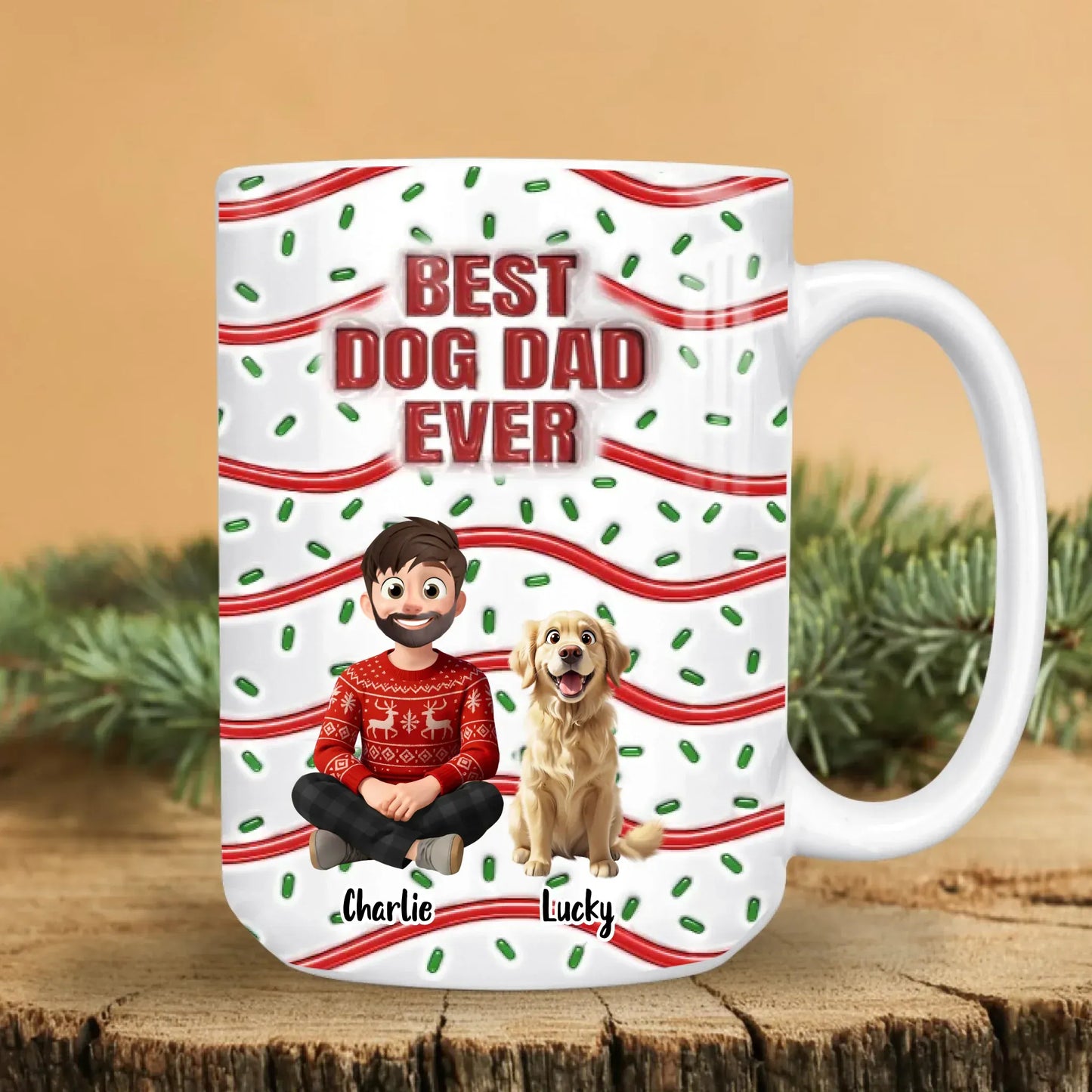 Personalized Mugs Dogs Are Not Dad Whole Life, But They Make Dad Lives Whole - Personalized Dog Lovers Custom Ceramic Mug