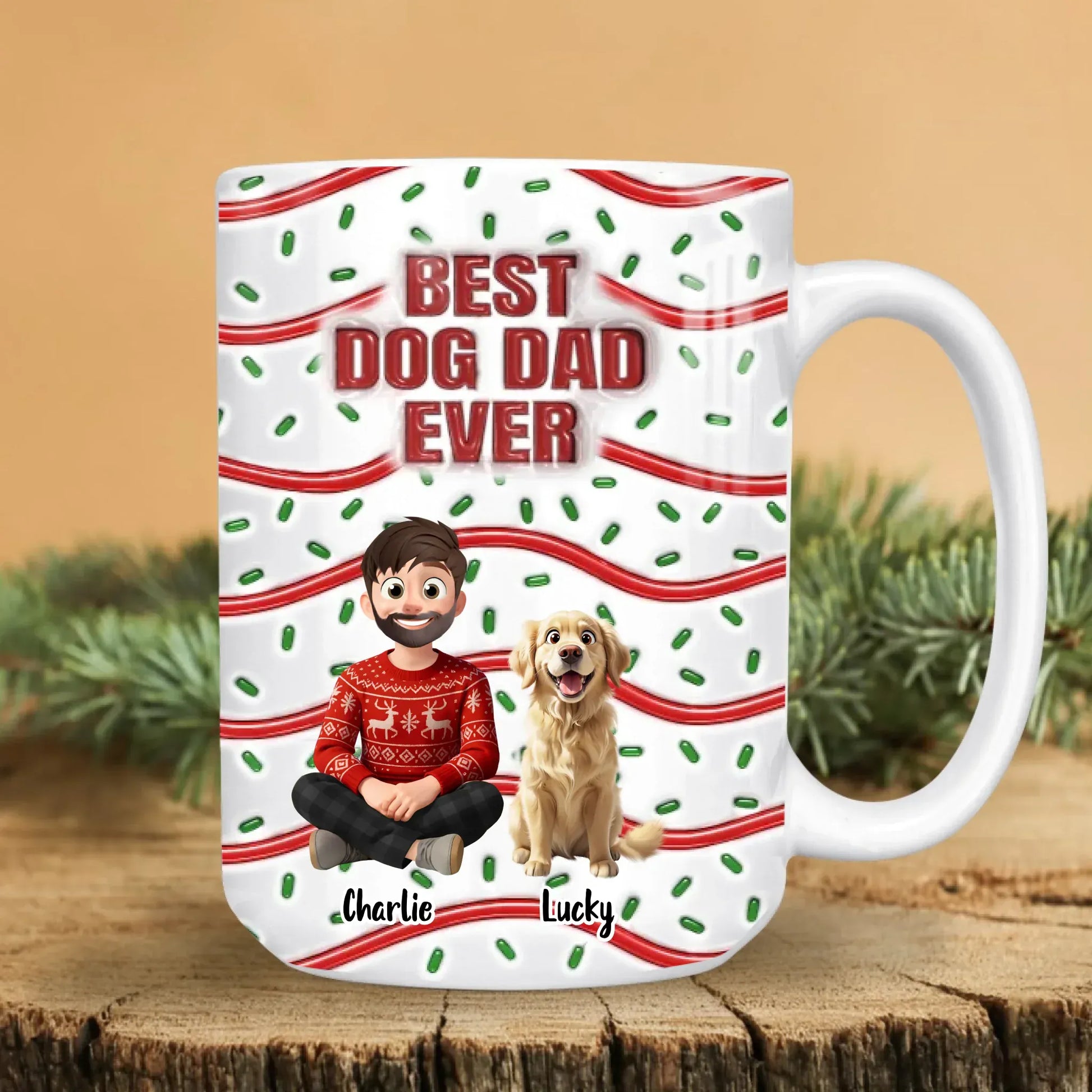 Personalized Mugs Dogs Are Not Dad Whole Life, But They Make Dad Lives Whole - Personalized Dog Lovers Custom Ceramic Mug