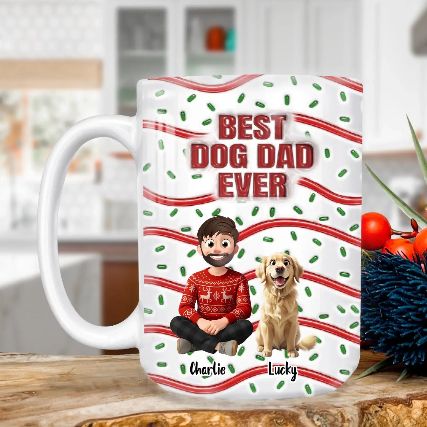 Personalized Mugs MUG - TD / WHITE / 15oz Dogs Are Not Dad Whole Life, But They Make Dad Lives Whole - Personalized Dog Lovers Custom Ceramic Mug