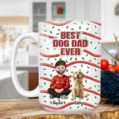 Personalized Mugs MUG - TD / WHITE / 15oz Dogs Are Not Dad Whole Life, But They Make Dad Lives Whole - Personalized Dog Lovers Custom Ceramic Mug